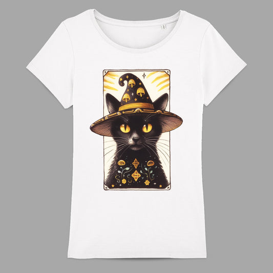 Enchanting Black Cat With Hat Graphic T-shirt
