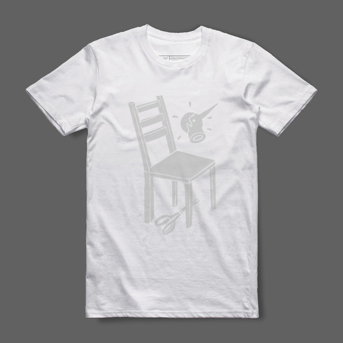 Creative Artistic Chair Graphic White T-shirt