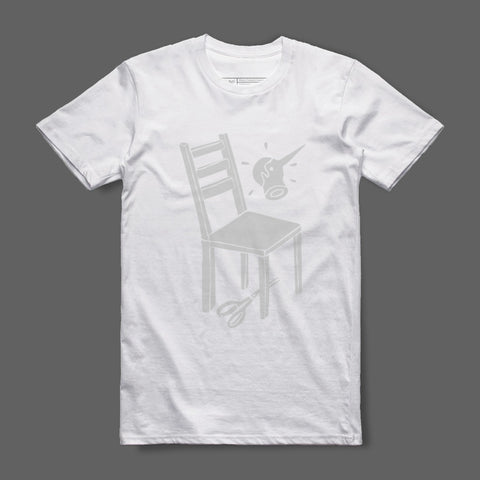 Creative Artistic Chair Graphic White T-shirt