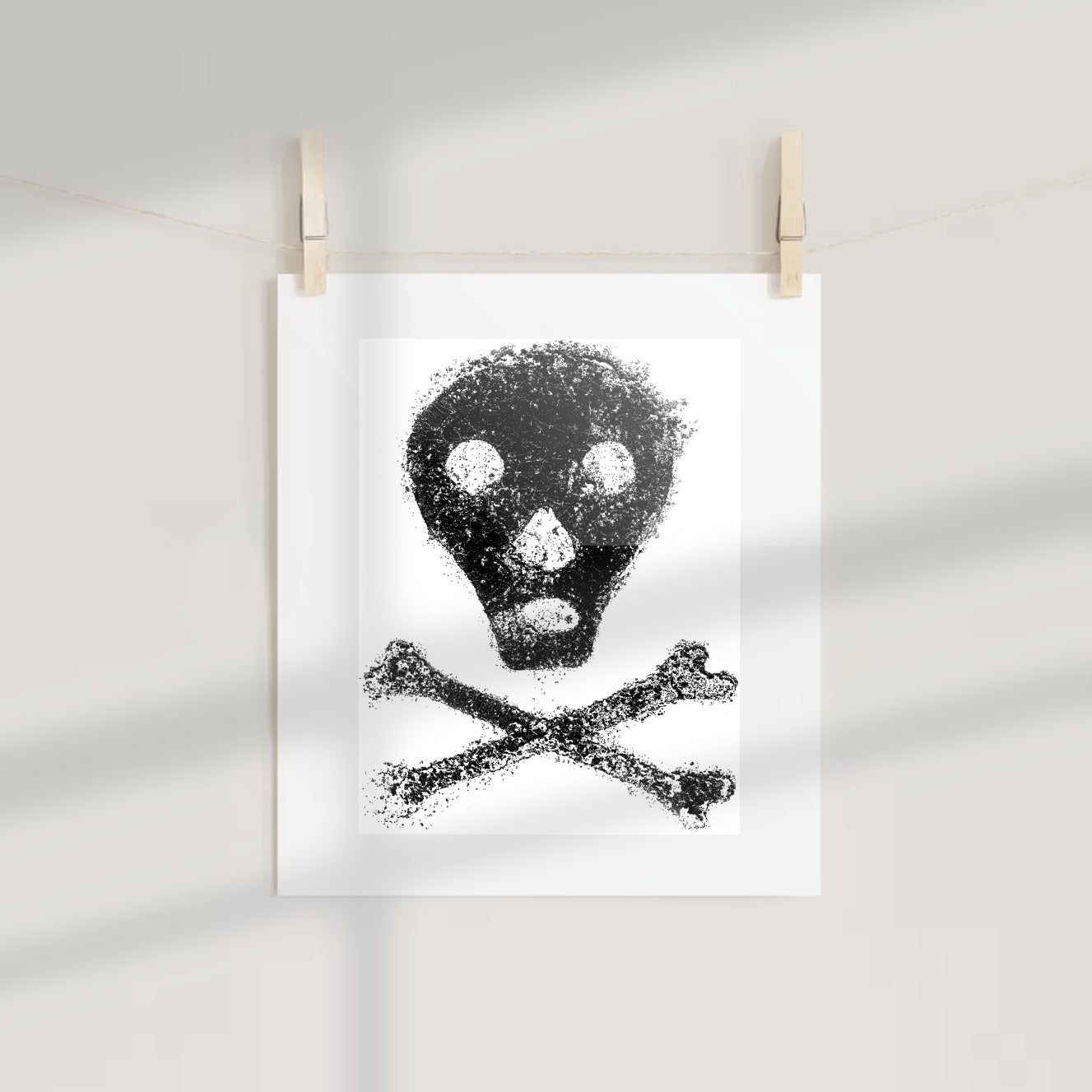 Vintage Sketched Skull and Crossbones Art Print