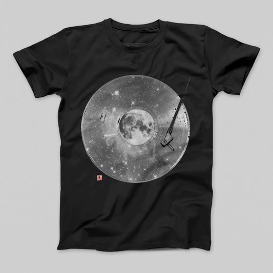 Moon and Stars Turntable Design T-Shirt