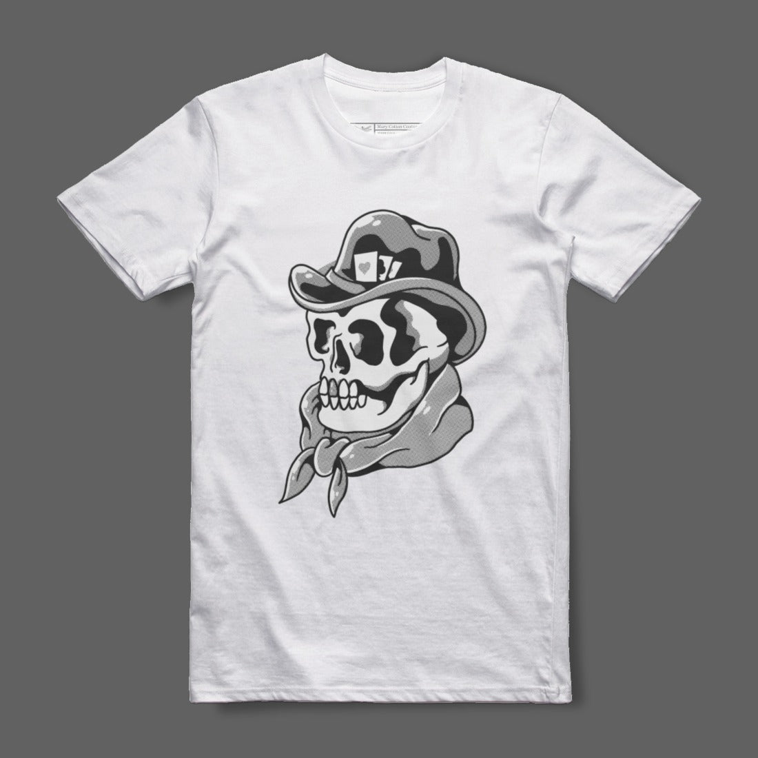 Cowboy Skull Graphic T-Shirt with Bandana Artwork