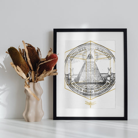 Illuminati Symbol with Latin Inscription Wall Art