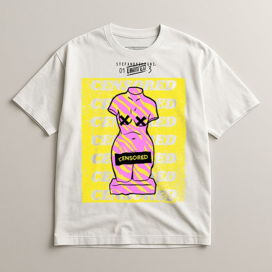Censored Graphic Print T-Shirt Streetwear Top