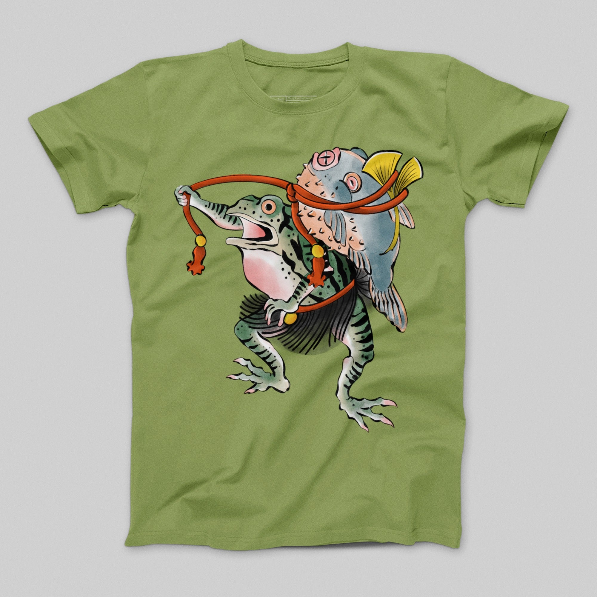 Frog and Fish Graphic Design T-shirt
