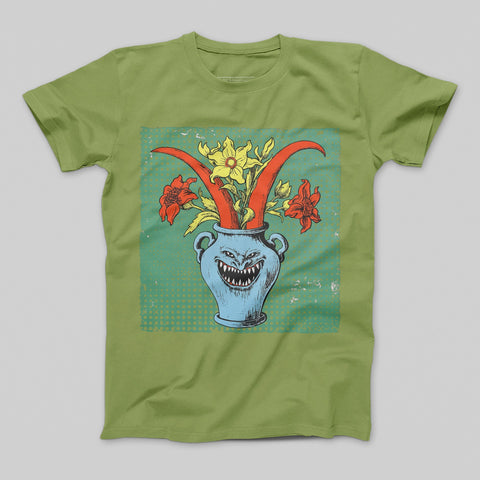 Creepy Vase of Floral Monsters Graphic T-Shirt