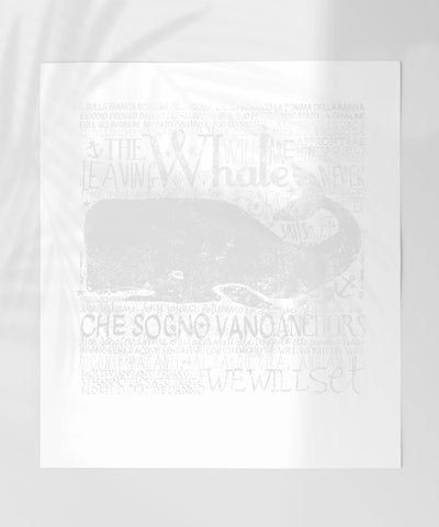 The Leaving Whale Printed Artwork with Text Design