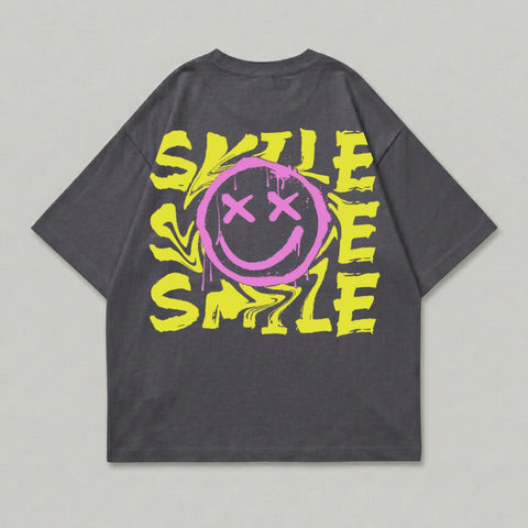Dark Gray Distorted Smile Face Yellow Smile Text Art product type