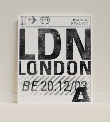 LDN London BE 20.12/03 First Class Wall Art Print