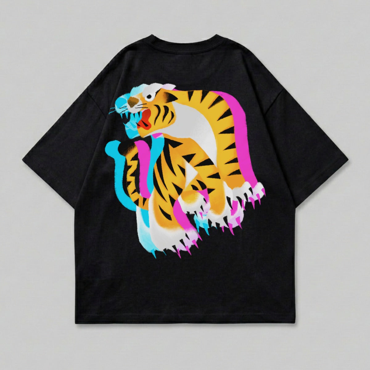 Black Vibrant Roaring Tiger Graphic Design product type
