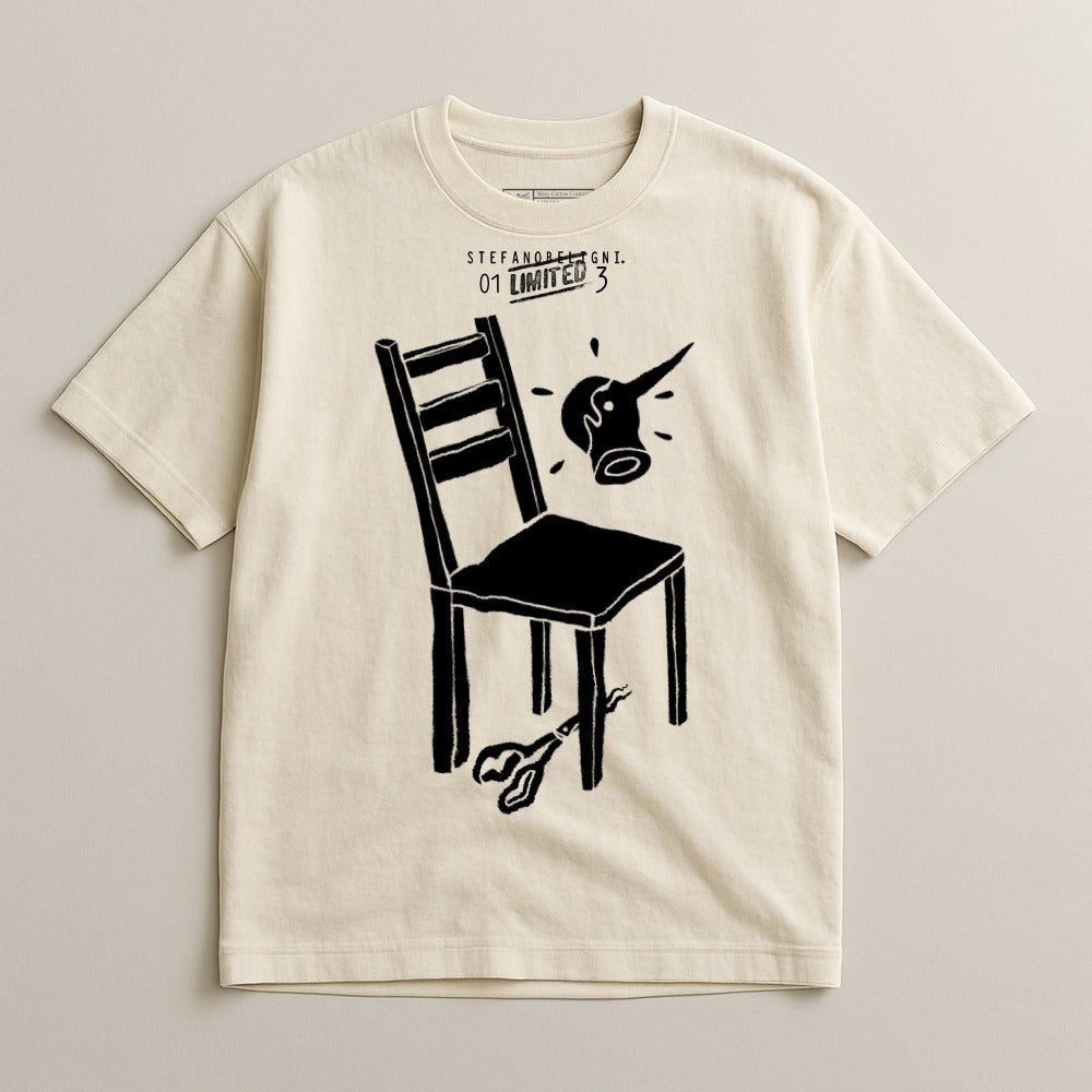 Minimalist Graphic Chair Design T-Shirt for Casual Wear