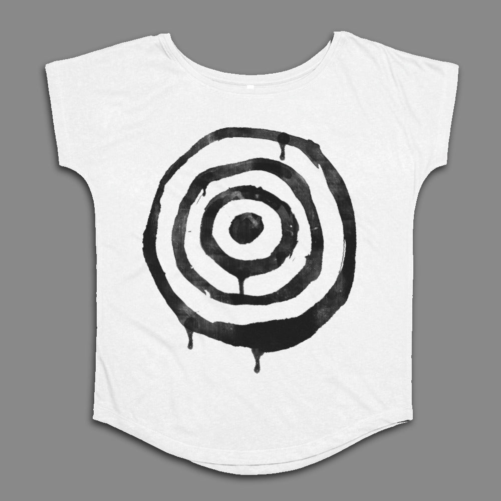 Black Dripping Bullseye Design Graphic T-Shirt