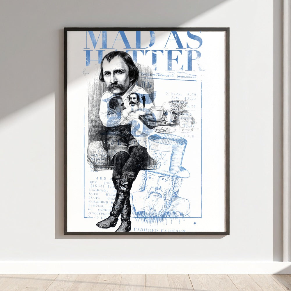 Mad As A Hatter Art Print Vintage Illustration Poster