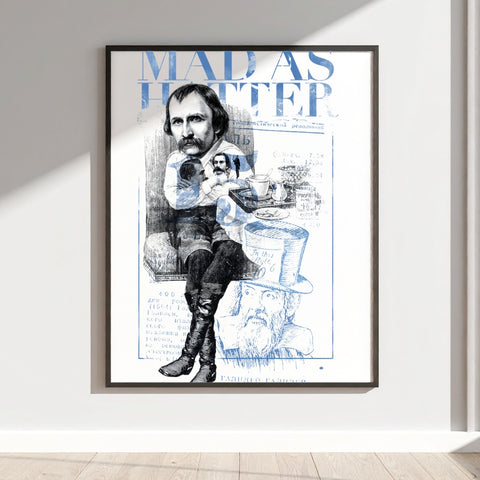 Mad As A Hatter Art Print Vintage Illustration Poster