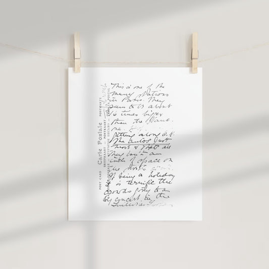 Handwritten Text Art Hanging Decor Print Poster