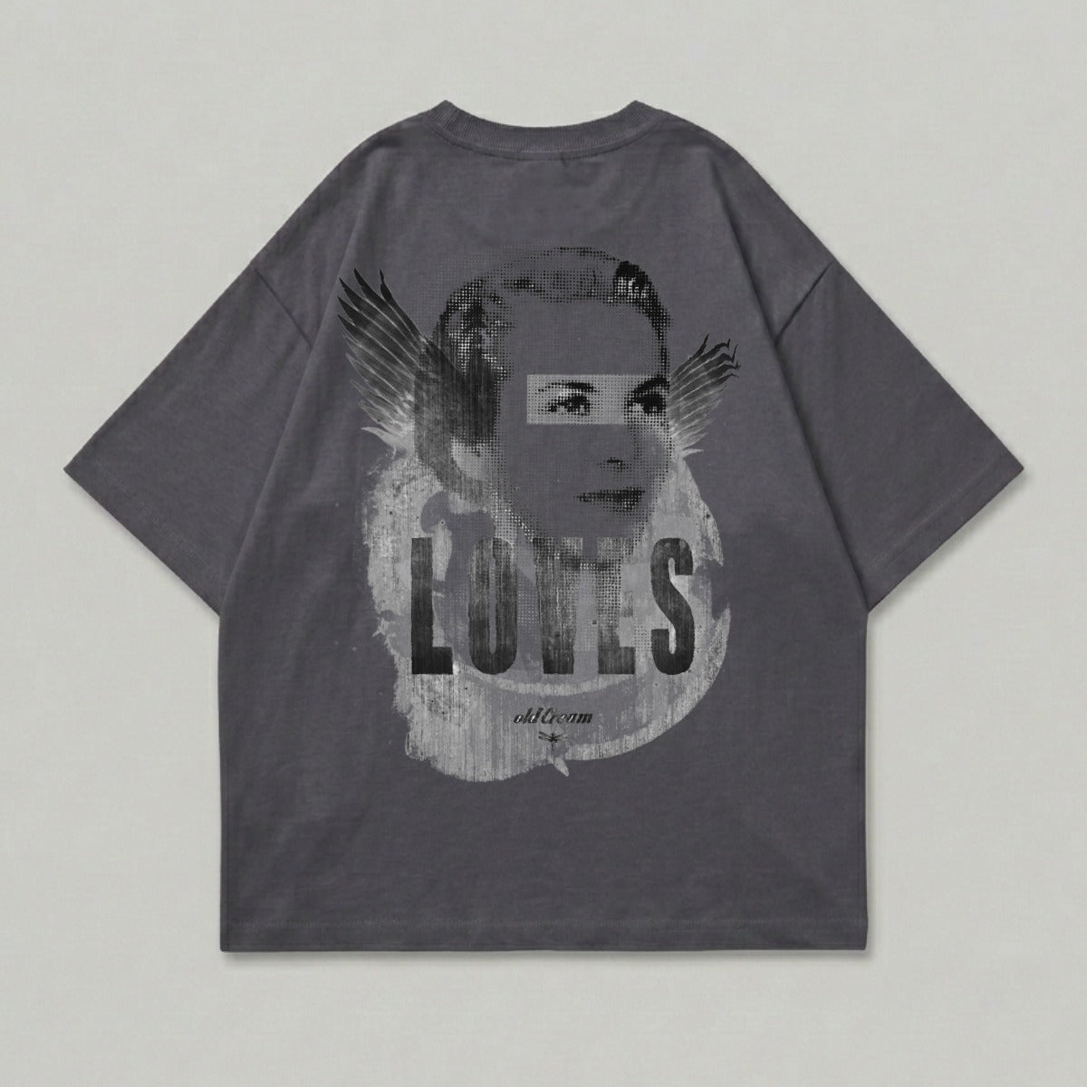 Charcoal Grey Pixel Face Winged LOVES Old Dream T-Shirt product type