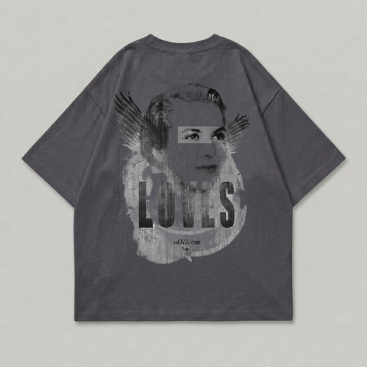 Charcoal Grey Pixel Face Winged LOVES Old Dream T-Shirt product type