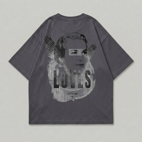 Charcoal Grey Pixel Face Winged LOVES Old Dream T-Shirt product type