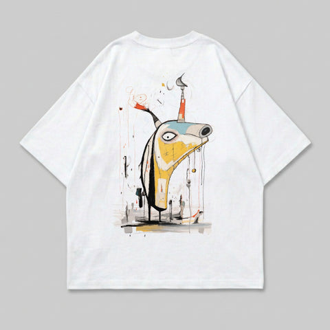 Abstract Whimsical Creature Art Back Print T-shirt product type