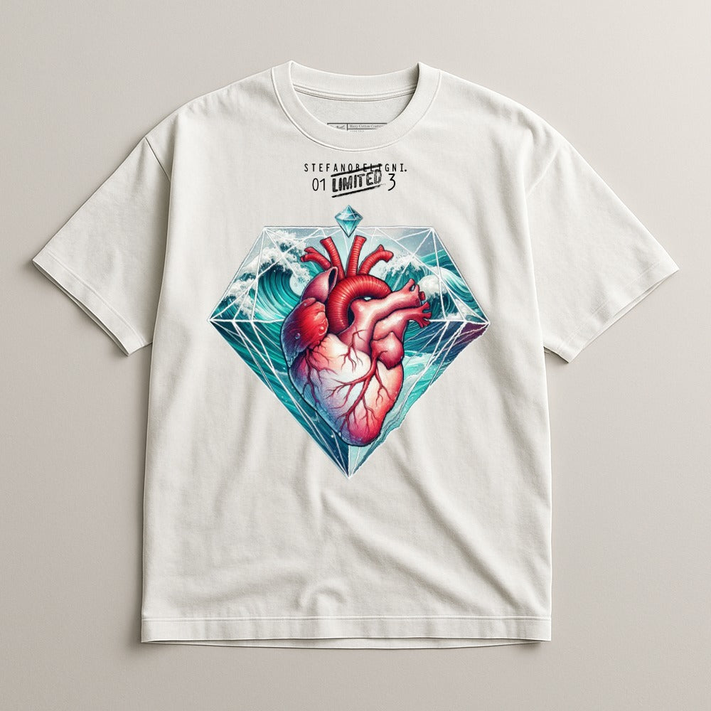 Limited Edition Artistic Heart Design T-shirt for Fashion Enthusiasts
