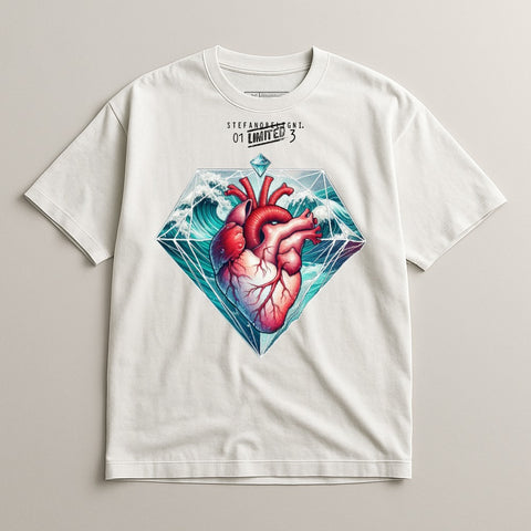 Limited Edition Artistic Heart Design T-shirt for Fashion Enthusiasts