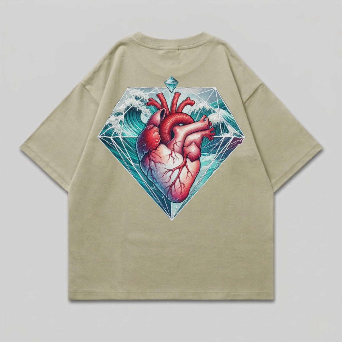 Anatomical Heart Diamond Ocean Waves Graphic Design product type