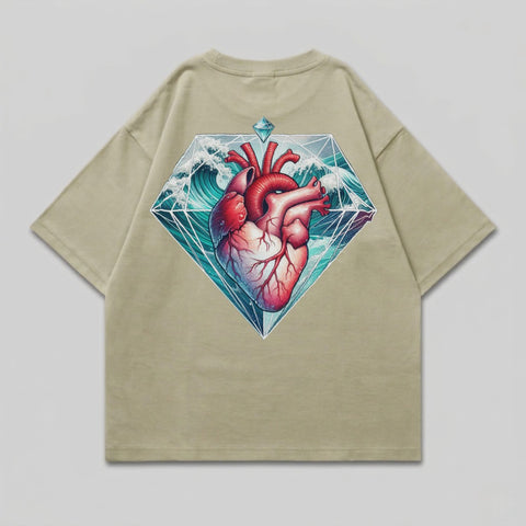Anatomical Heart Diamond Ocean Waves Graphic Design product type