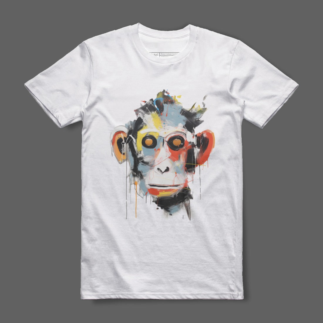 Colorful Abstract Monkey Design T-Shirt Printed Artwork