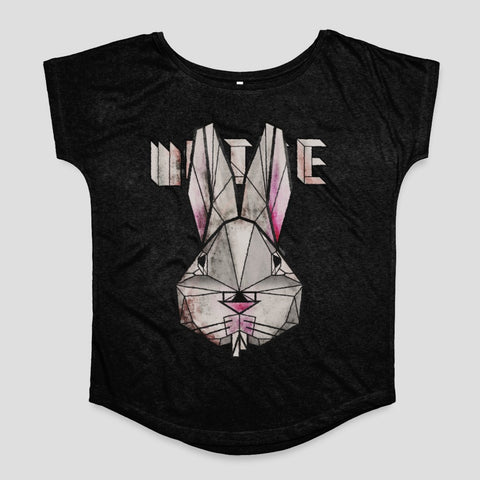 Geometric Rabbit Design with Text Graphic T-shirt