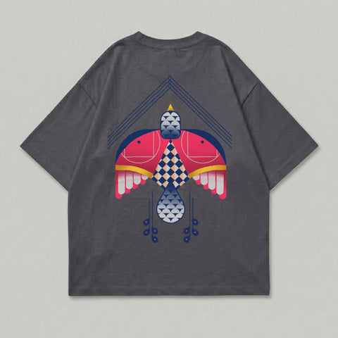 Stylized Abstract Geometric Bird Art Print product type