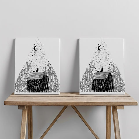 Quadro canvas Moon White