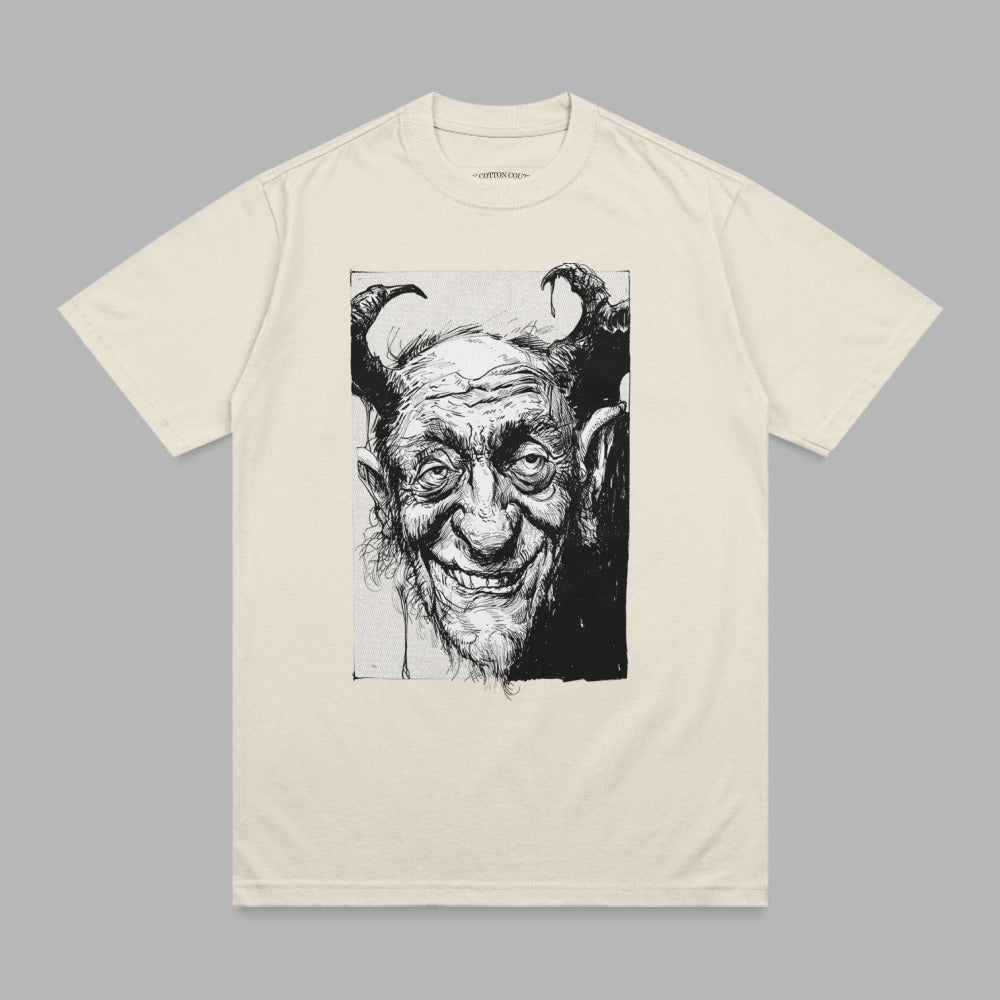 Grinning Horned Creature Face Illustration T-shirt product type