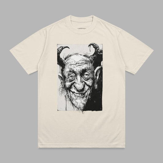 Grinning Horned Creature Face Illustration T-shirt product type