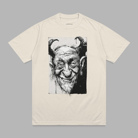 Grinning Horned Creature Face Illustration T-shirt product type