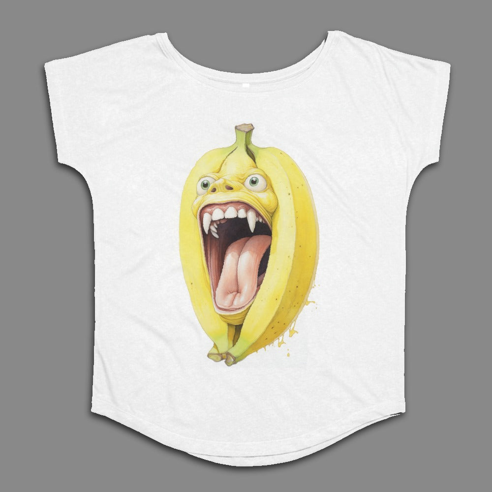 Funny Screaming Banana Graphic Short Sleeve T-Shirt