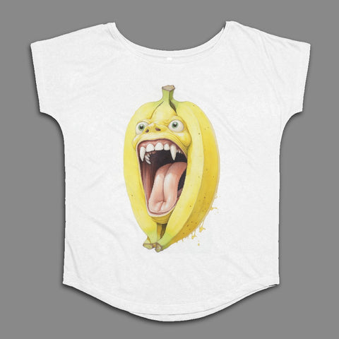 Funny Screaming Banana Graphic Short Sleeve T-Shirt