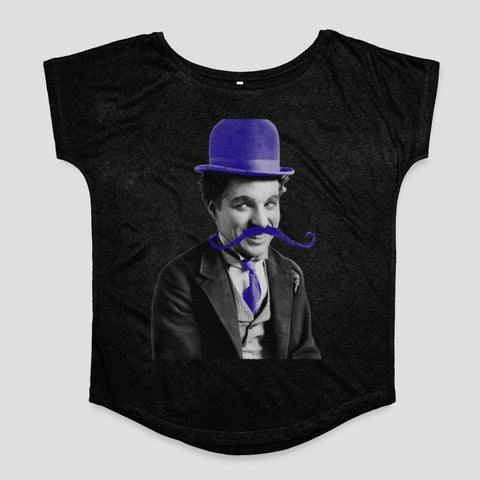 Black Shirt with Vintage Actor Portrait Design