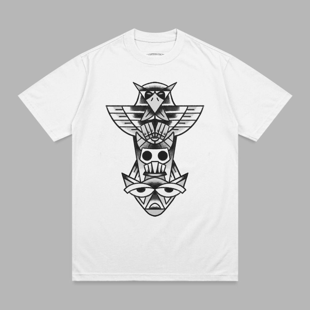 Totem eagle skull fox faces artwork product type