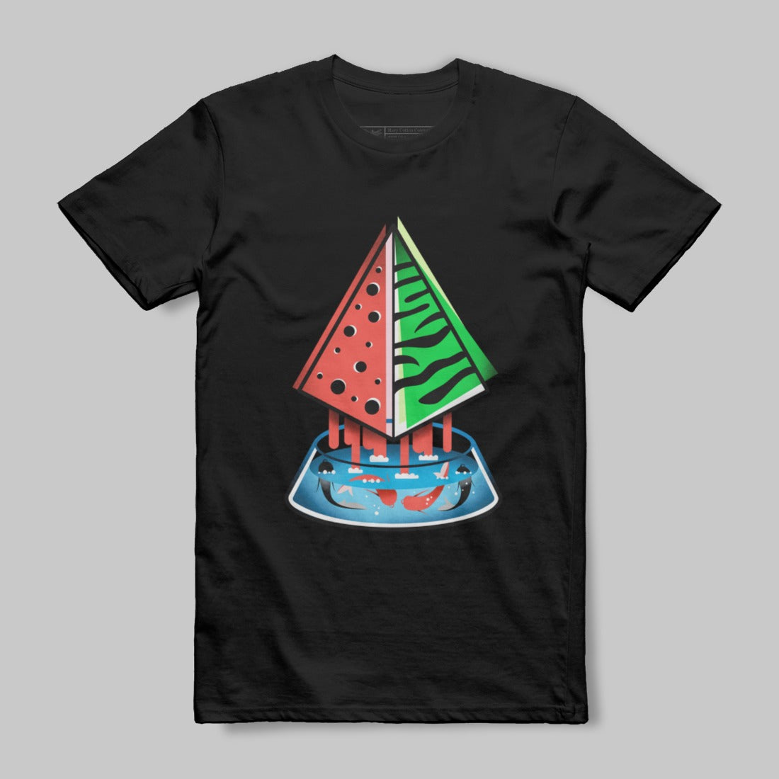 Geometric Melon and Ocean Graphic Design Shirt
