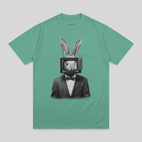 Vintage Television Rabbit Head Suit Gentleman T-Shirt