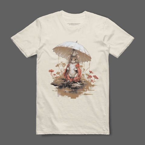 Cute Bunny Holding an Umbrella Graphic T-Shirt