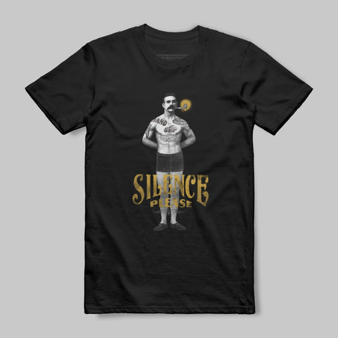 Silence Please Graphic Tee with Unique Artwork