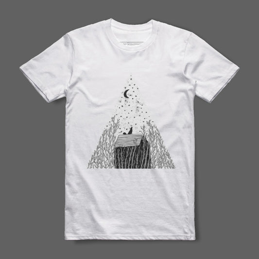 Campsite Under Starry Night Graphic Tee