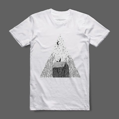 Campsite Under Starry Night Graphic Tee
