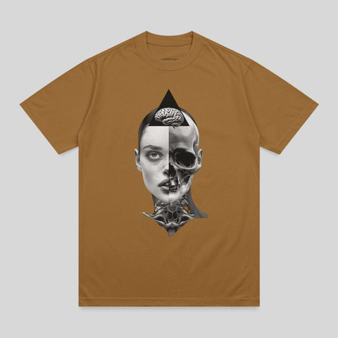 Split Face Skull Brain Triangle Graphic Design product type