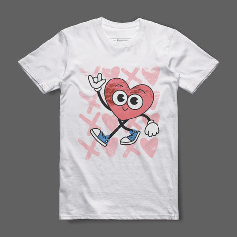 Cute Heart Character with Shoes Graphic T-Shirt