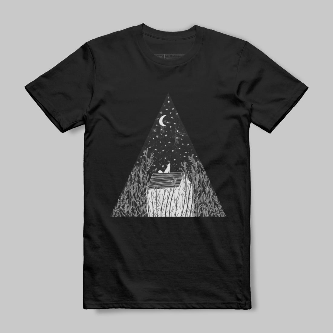 Celestial Night Sky House Graphic Art T-Shirt