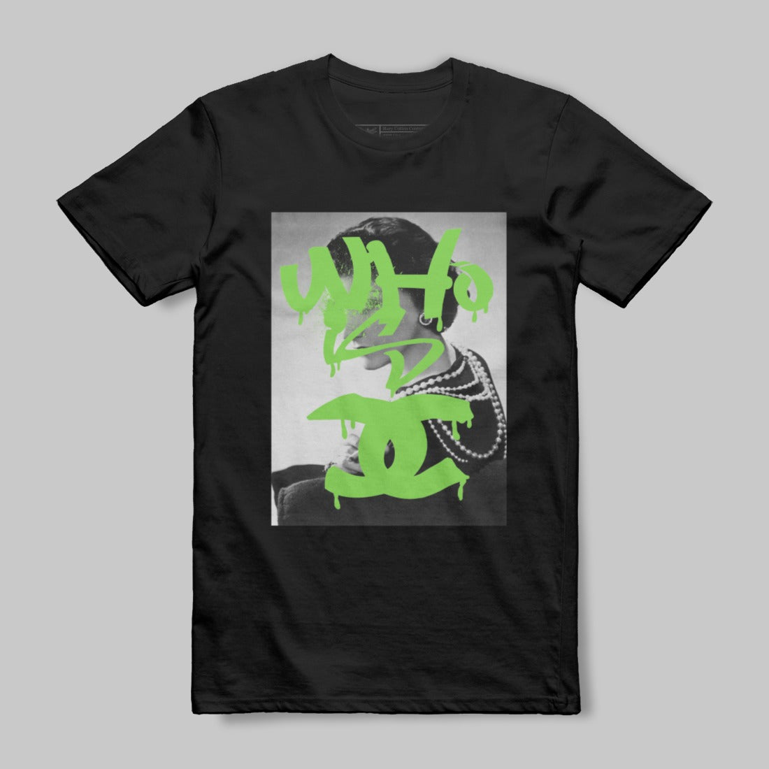 Green Graffiti Over Portrait Design T-Shirt