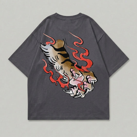 Dark Gray Tiger Claw Fire Graphic Design product type
Tiger Claw
Flame Design
Graphic Tee
Dark Gray Top
Japanese Art
Animal Print
Streetwear Style
Oversized Fit
Back Print
Artistic Design
Men's Fashion
Women's Fashion
Unisex Apparel
Unique Graphic
Bold Design
Mystical Animal
Feline Claw
Red Flames
Dark Grey
Casual Shirt