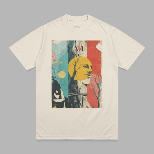 Abstract Face Sun Post XVI Design Graphic product type